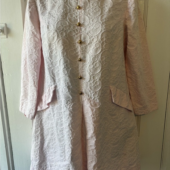 Vintage Light Pink Cotton 1960’s Nehru Mini Dress, Sz S - Picture 6 of 6